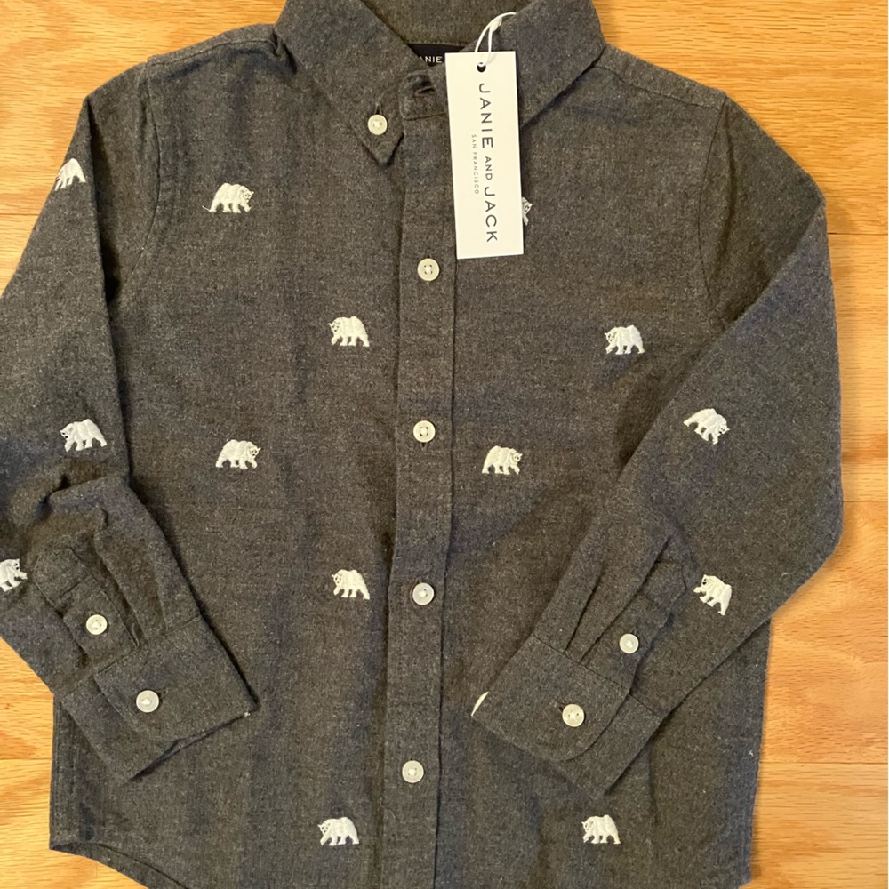 Brand new 3T flannel Janie and Jack button down
